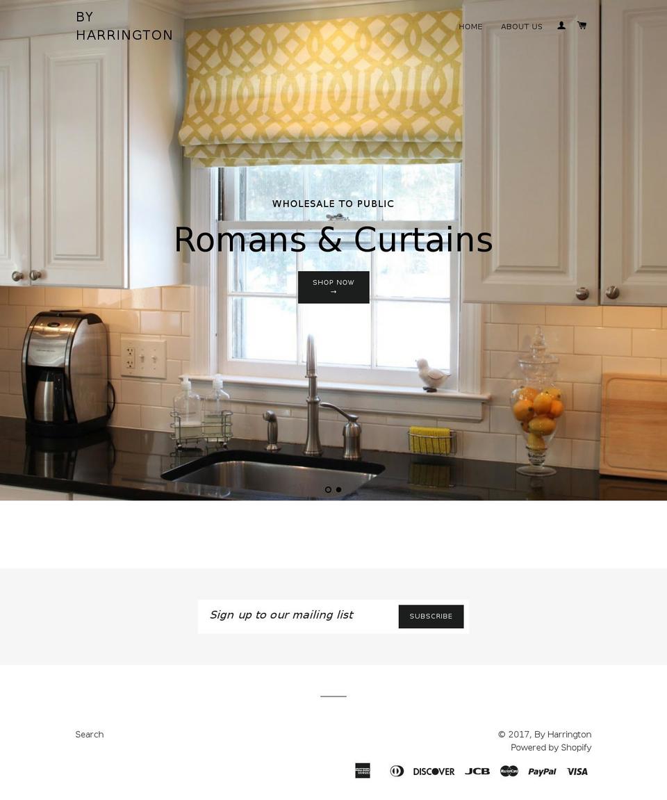 silkcurtainsbyharrington.com shopify website screenshot