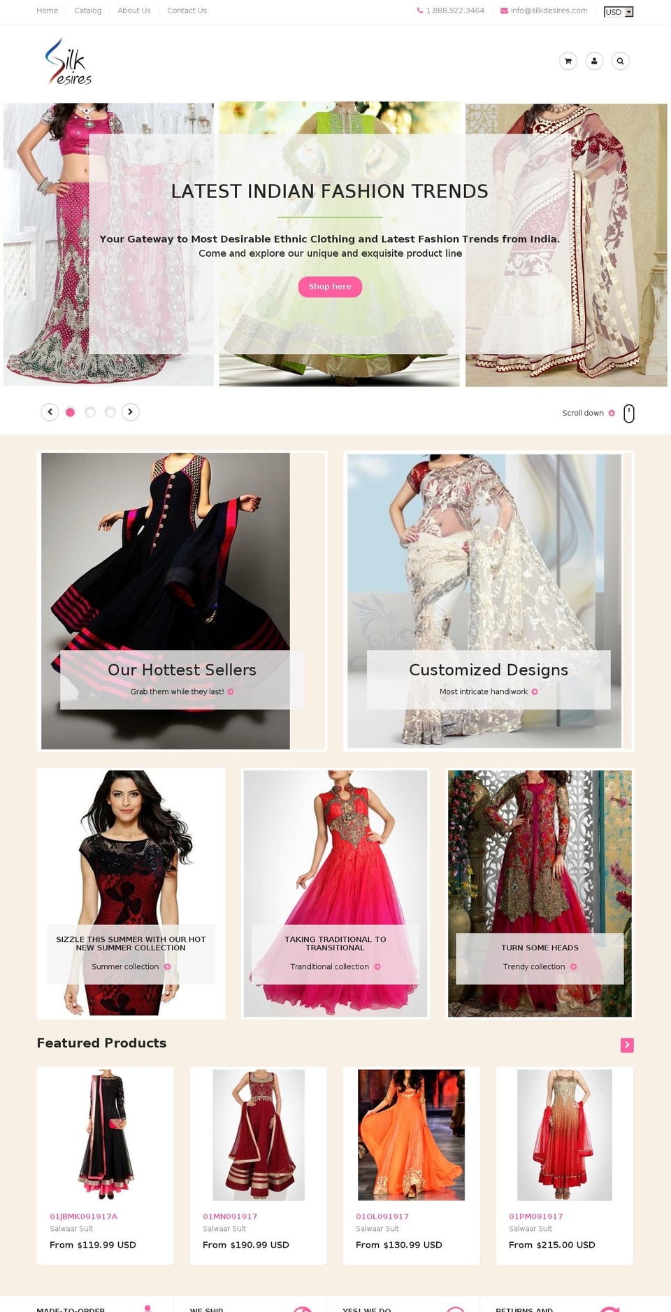 silkdesires.com — Shopify storefront screenshot