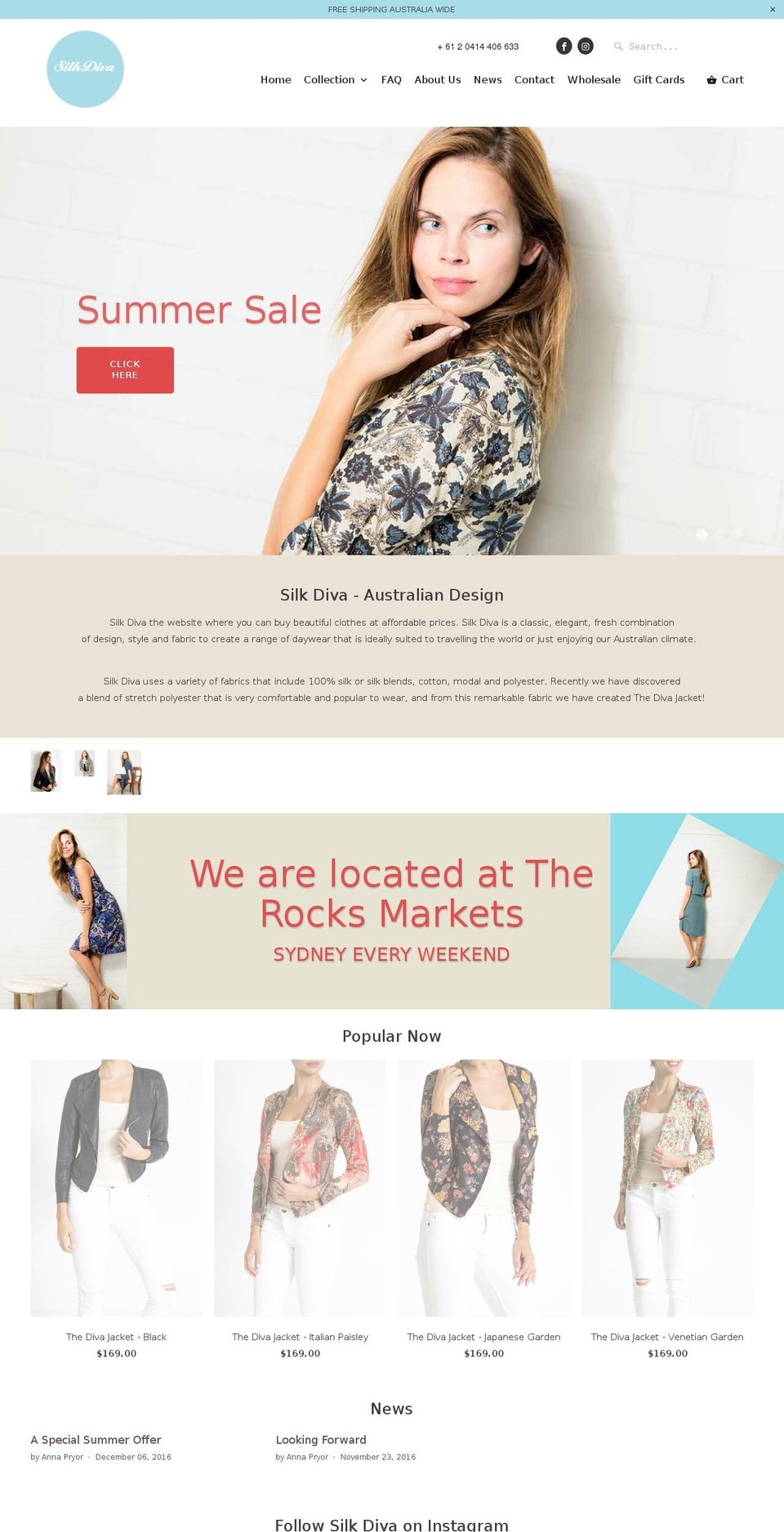 silkdiva.com.au shopify website screenshot