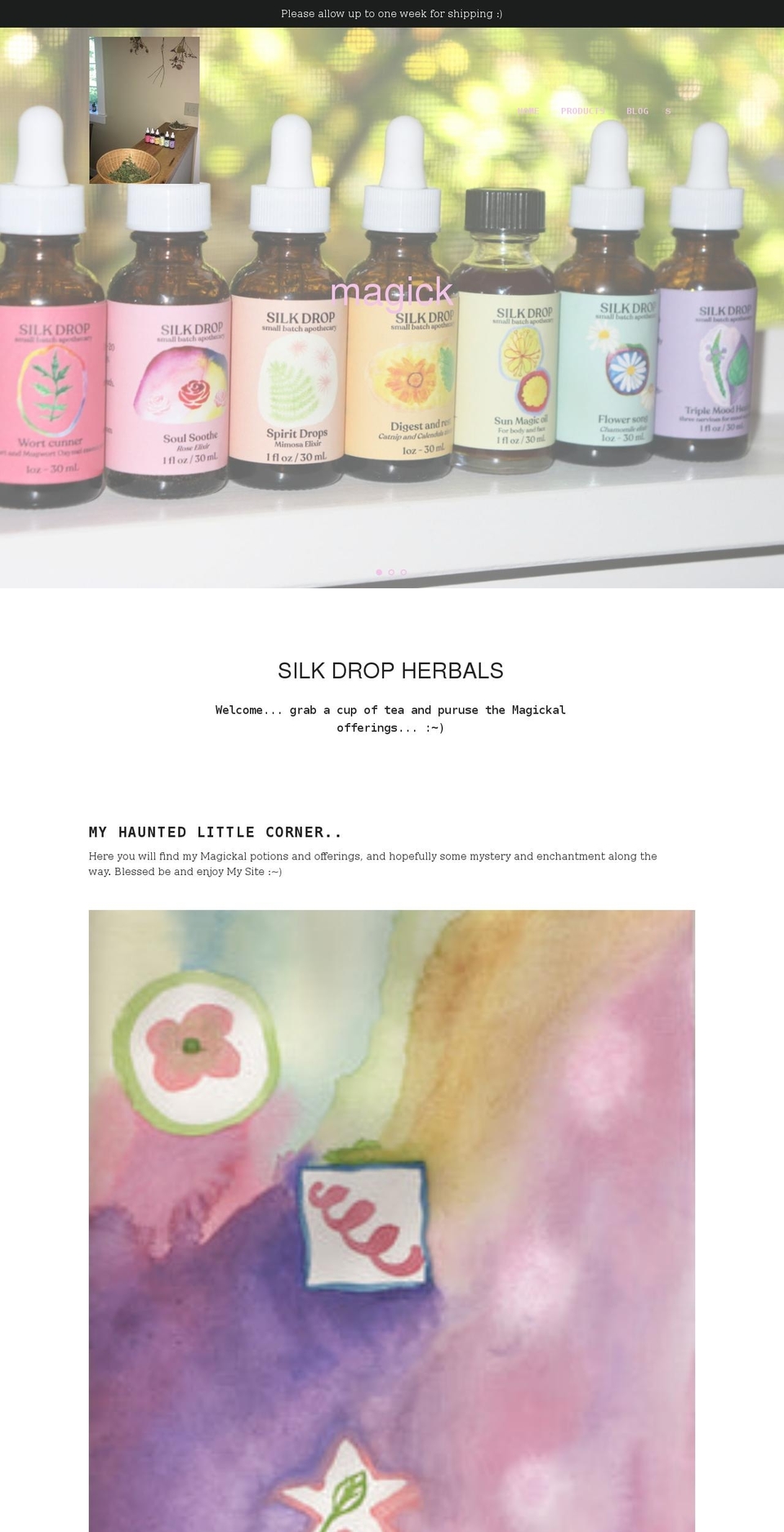 silkdropherbals.com shopify website screenshot