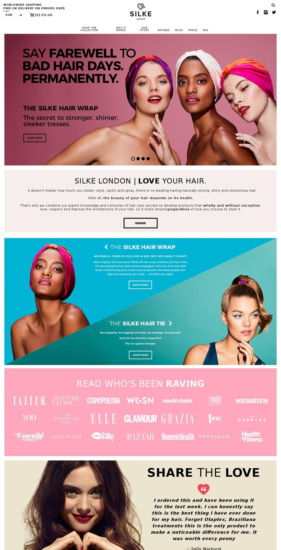 silkelondon.com shopify website screenshot