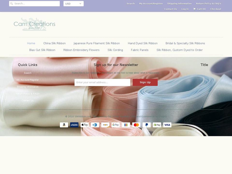 silkembroideryribbon.com — Shopify storefront screenshot