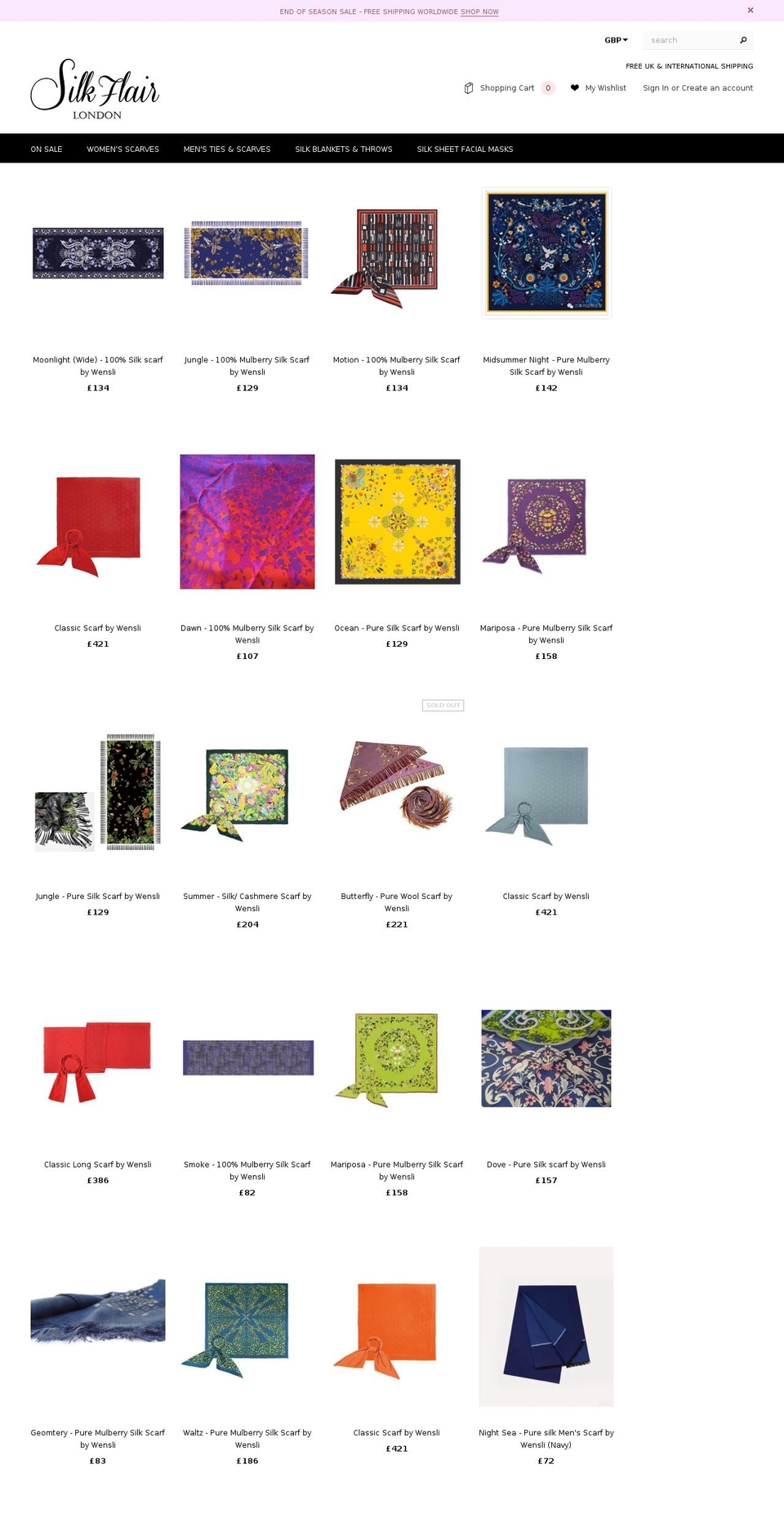 silkflair.com shopify website screenshot