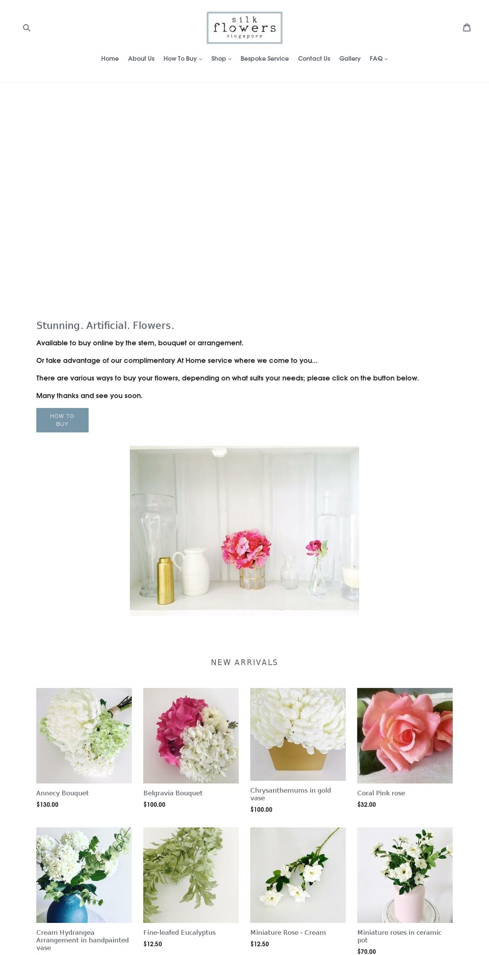 silkflowerssingapore.com shopify website screenshot