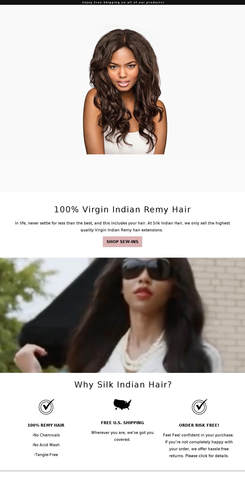 silkindianhair.com shopify website screenshot