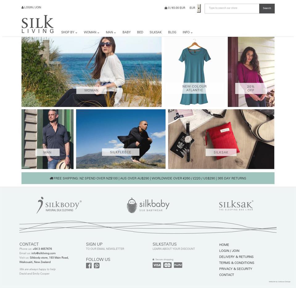 Broadcast Shopify theme site example silkliving.com