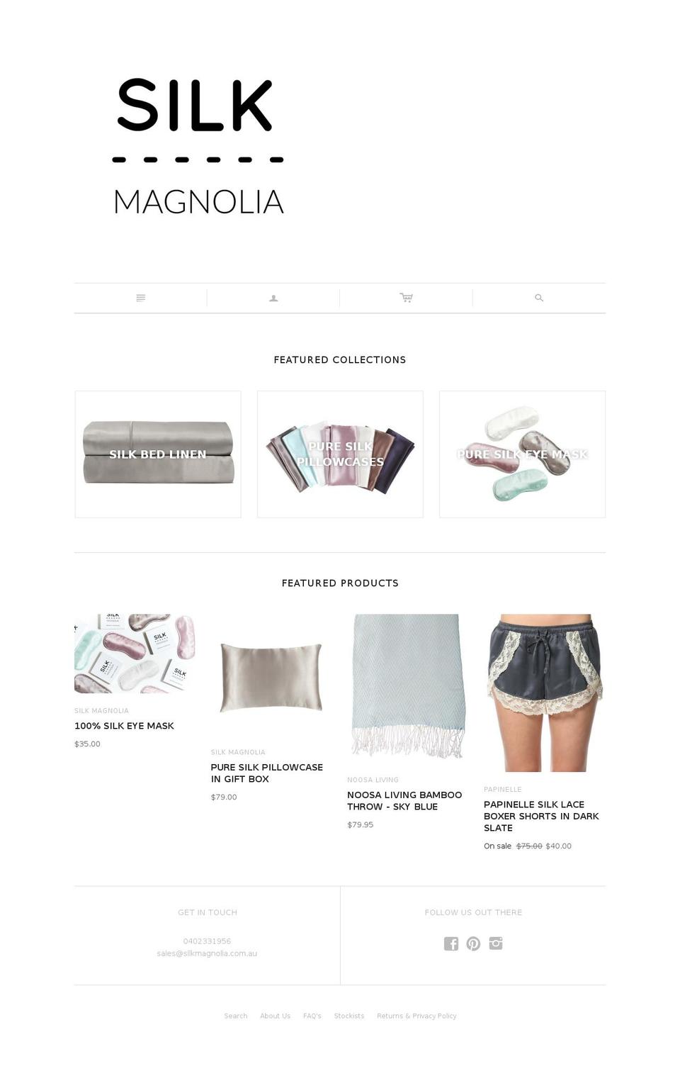 silkmagnolia.com.au shopify website screenshot