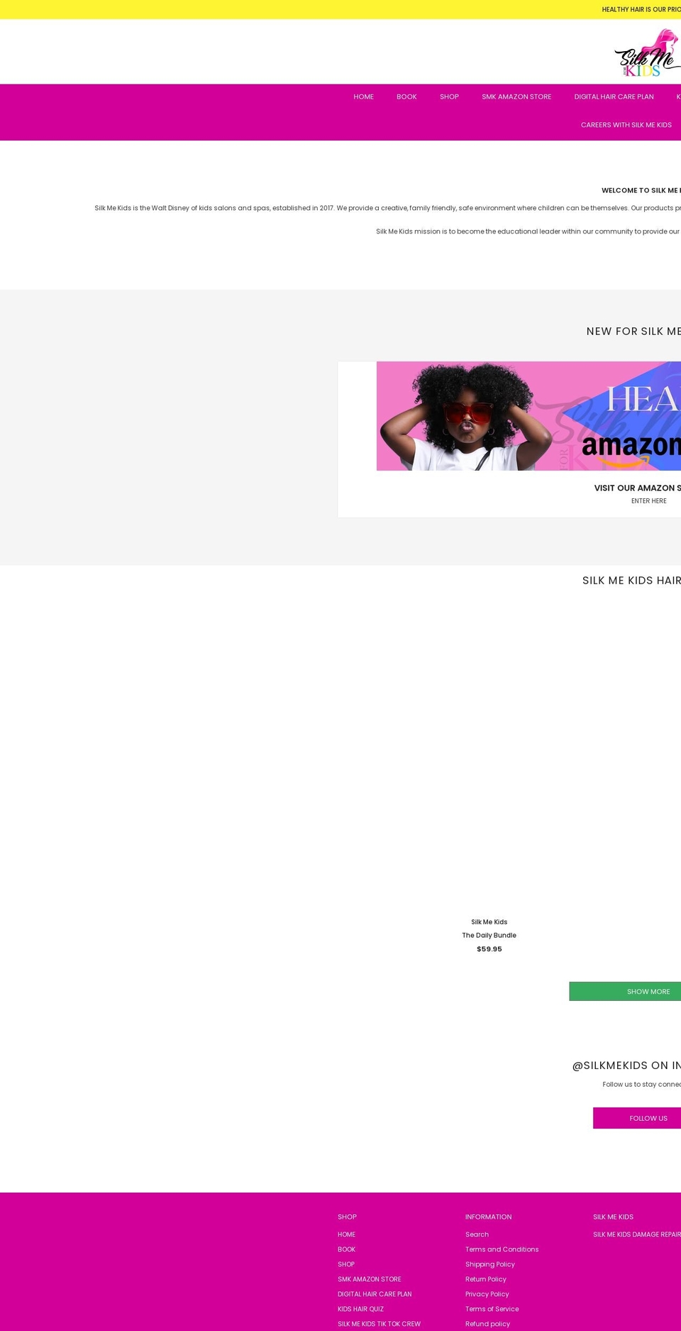 silkmekids.org shopify website screenshot