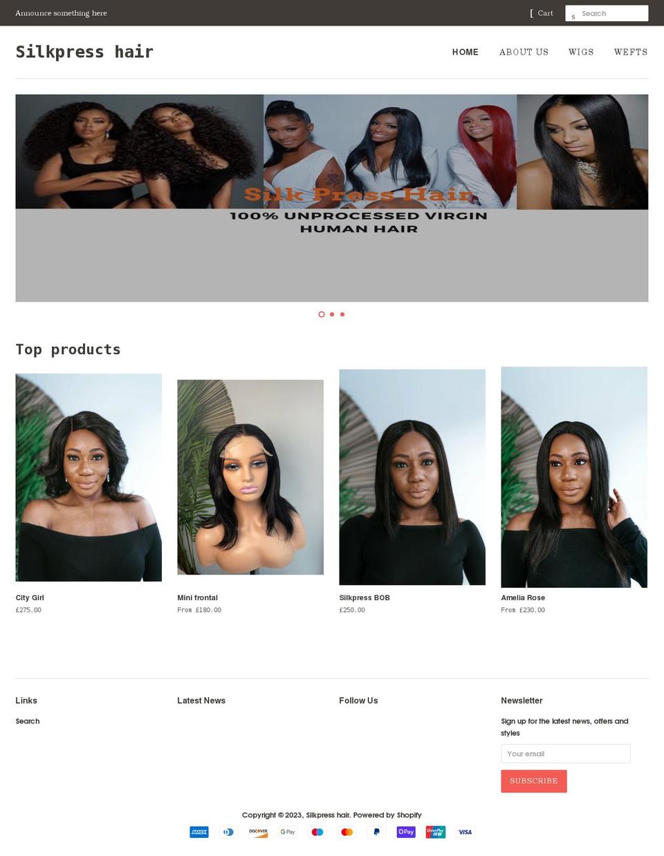 silkpresshair.com shopify website screenshot
