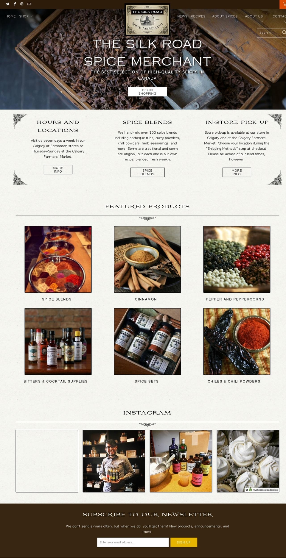 silkroadspices.ca shopify website screenshot