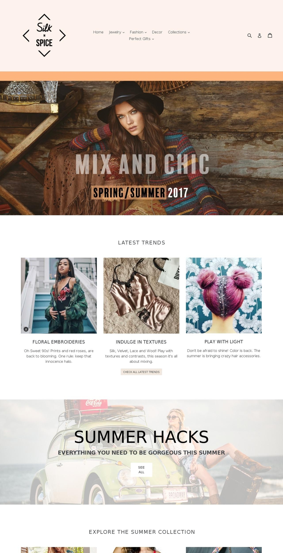 silksandspice.com — Shopify storefront screenshot