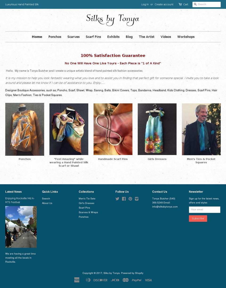 silksbytonya.com shopify website screenshot