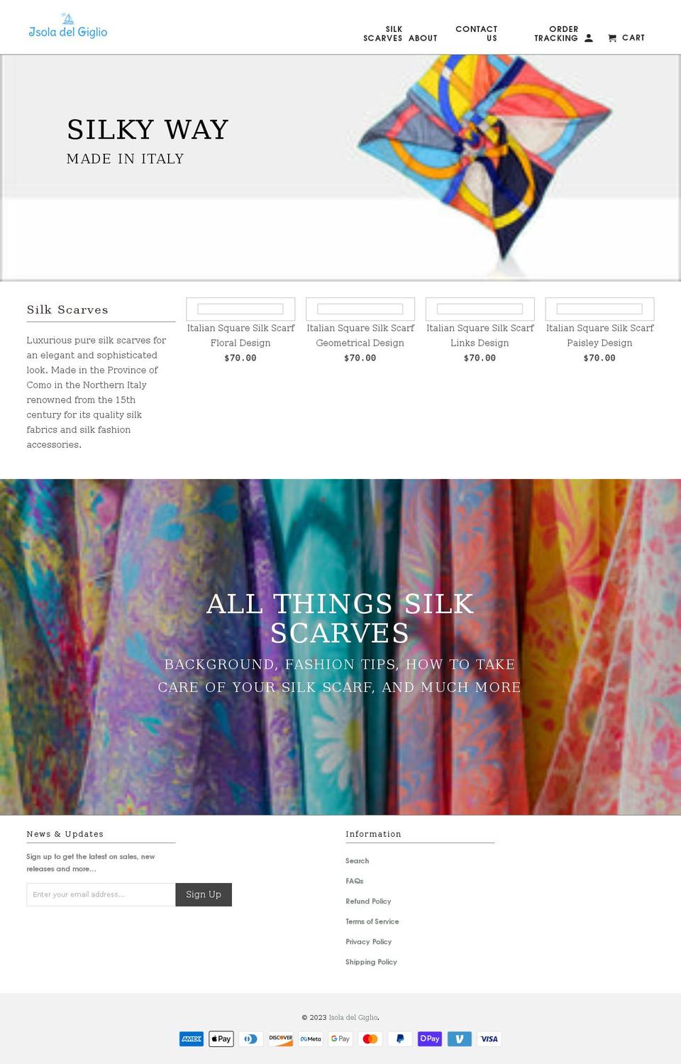 silkscarves.store shopify website screenshot