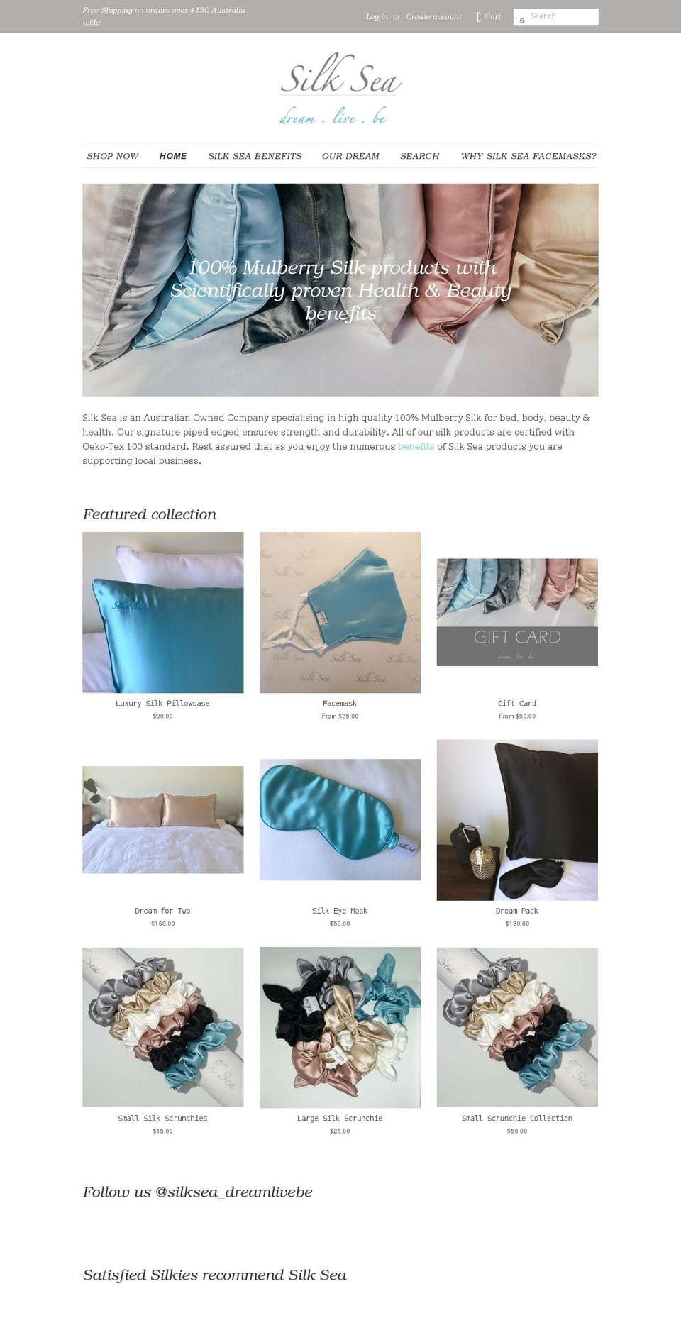 silksea.com.au shopify website screenshot