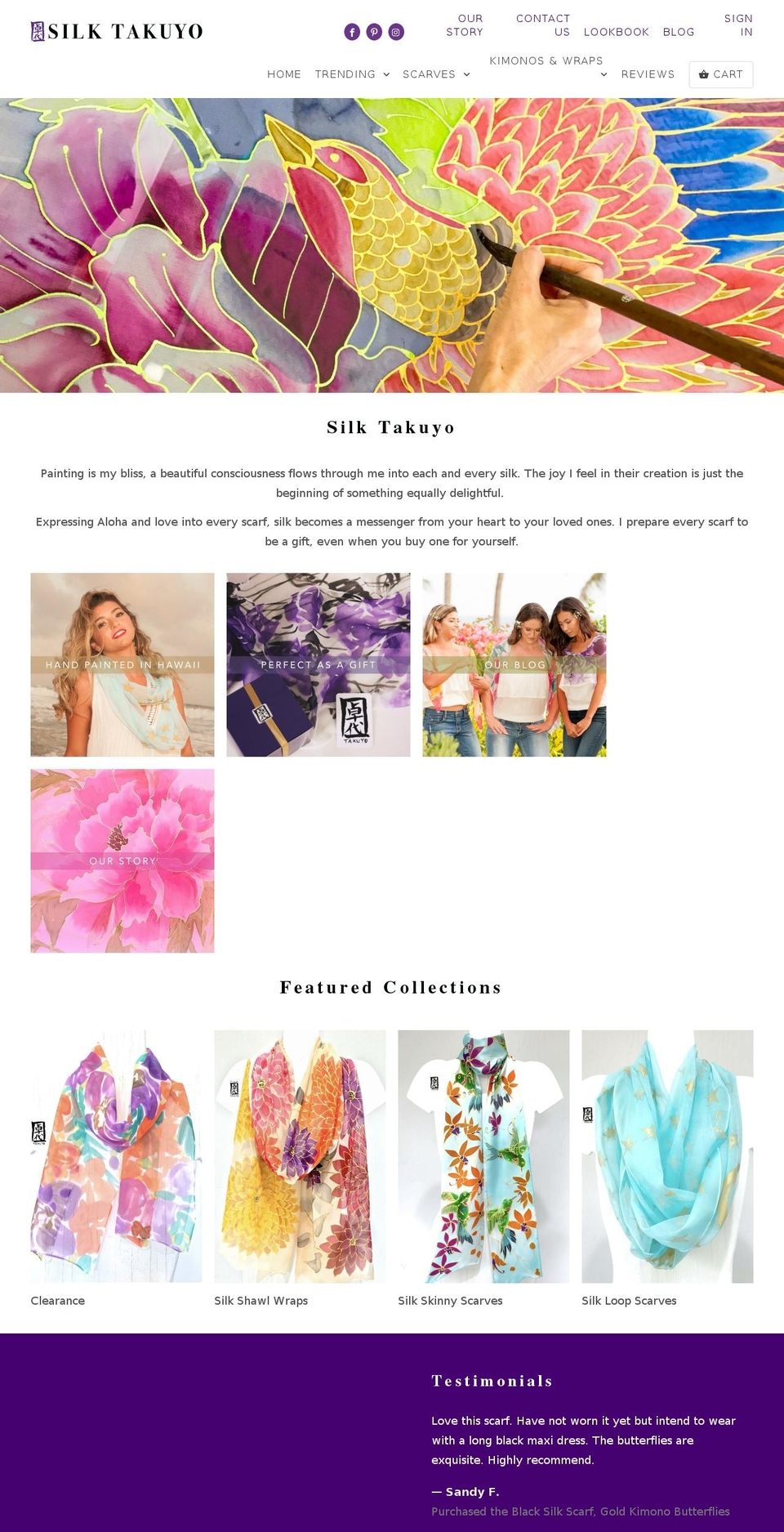 silktakuyo.com shopify website screenshot