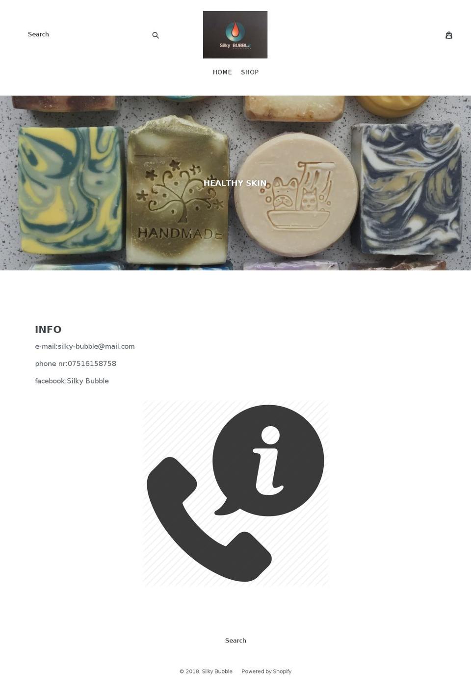 silky-bubble.com — Shopify storefront screenshot