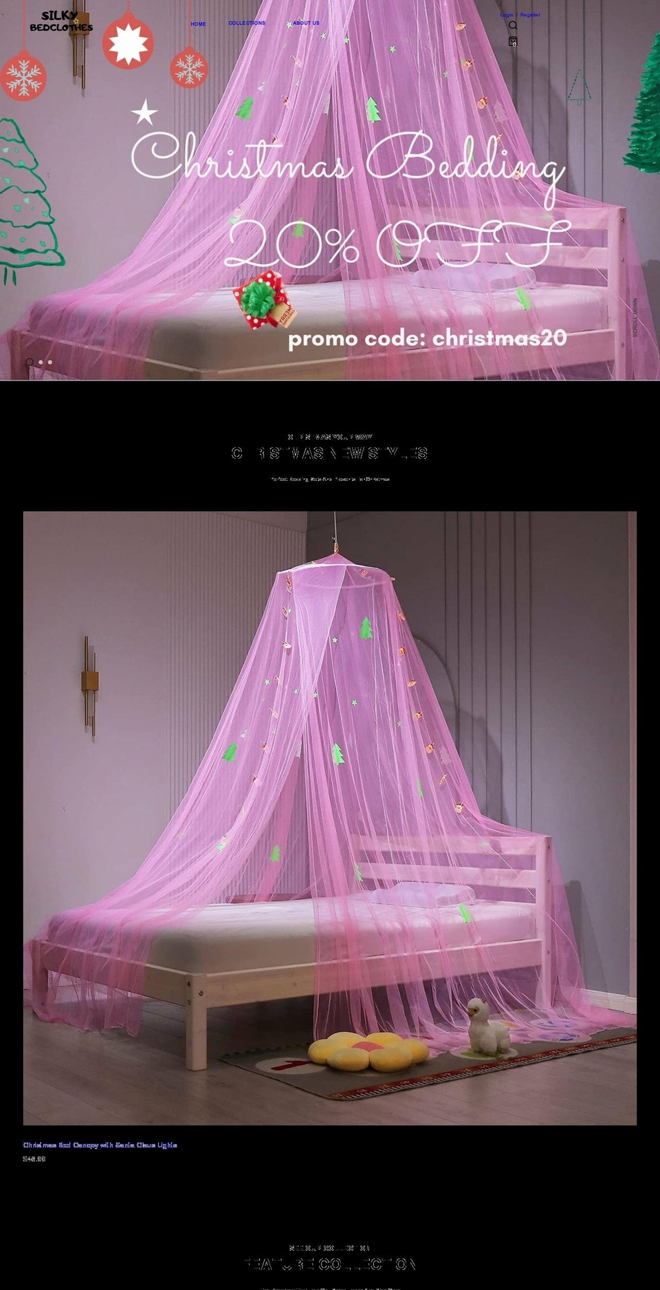 silkybedclothes.com shopify website screenshot