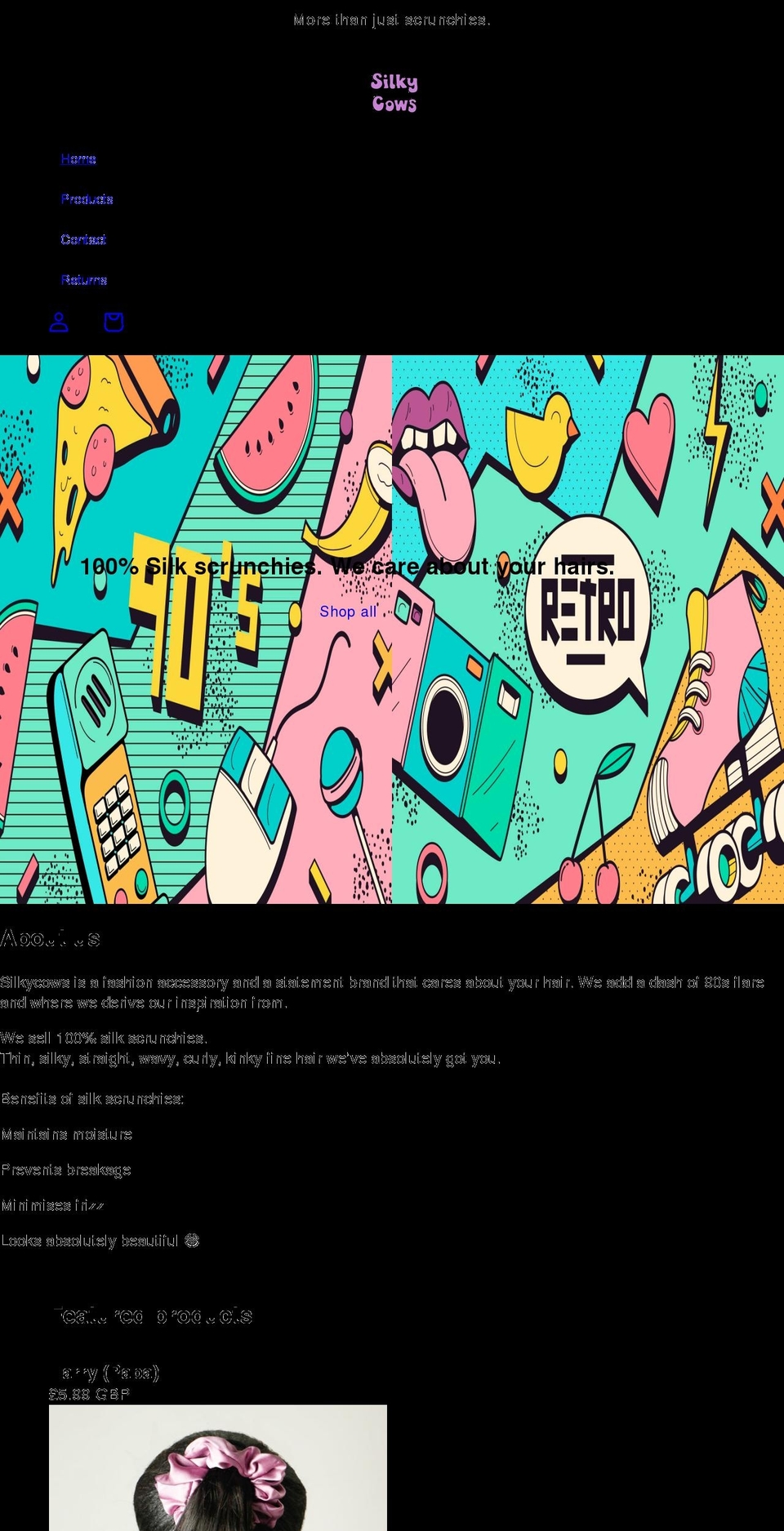 silkycows.com shopify website screenshot