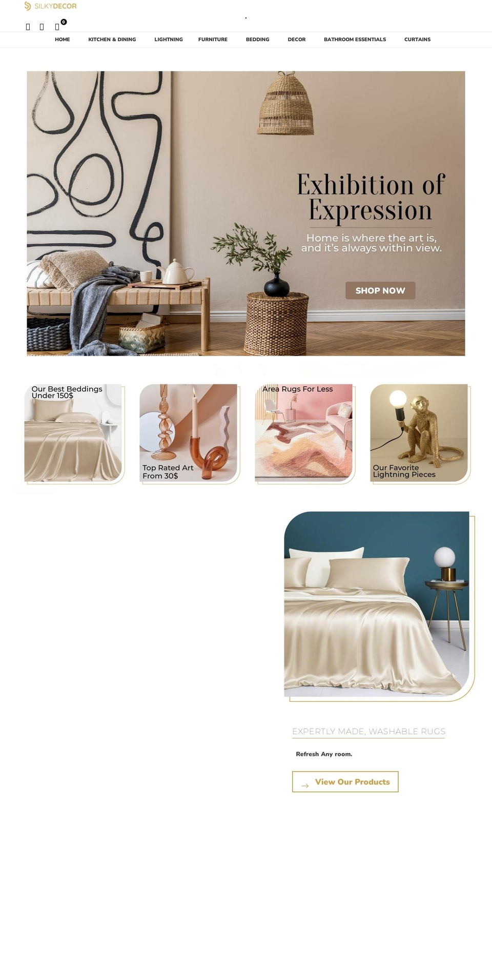 silkydecor.com shopify website screenshot