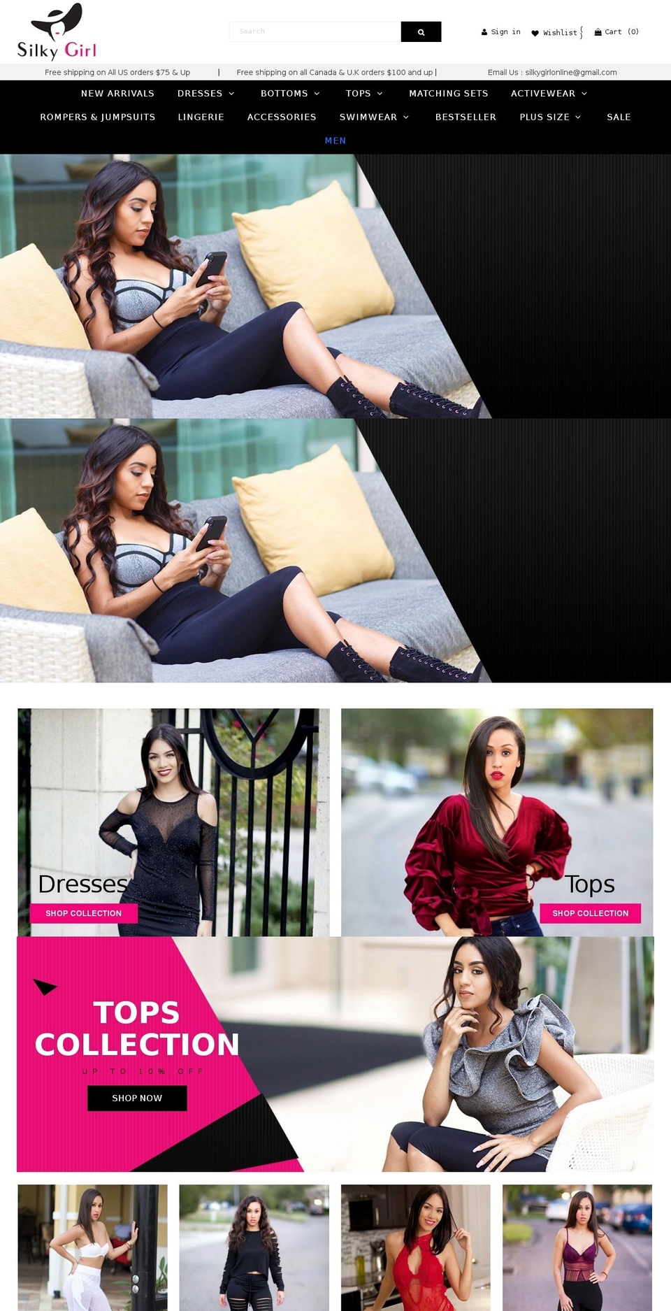 silkygirlboutique.com — Shopify storefront screenshot
