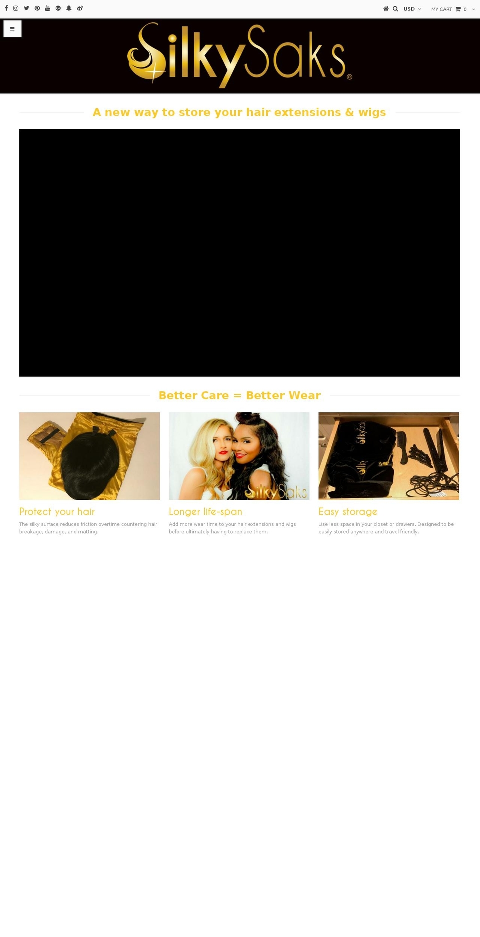 silkysaks.com shopify website screenshot