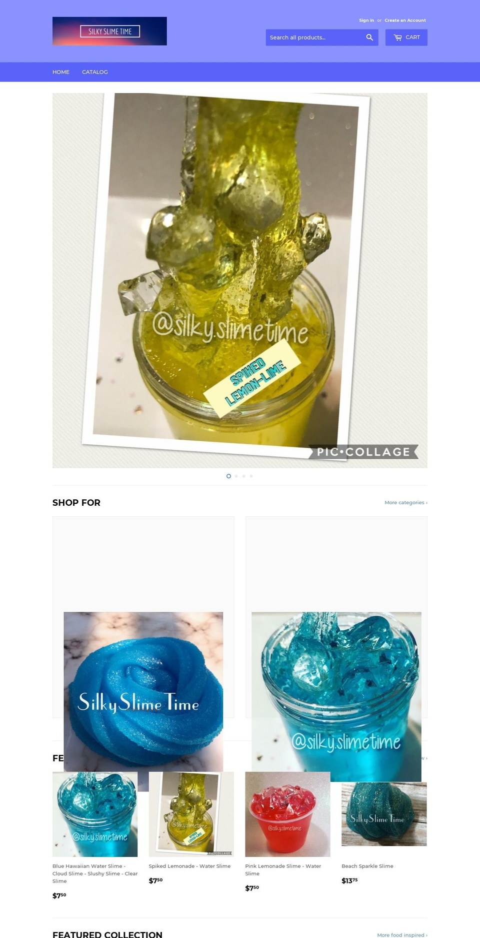 silkyslimetime.com — Shopify storefront screenshot