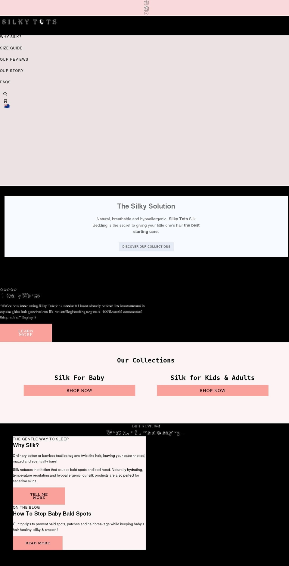 silkytots.co.uk shopify website screenshot