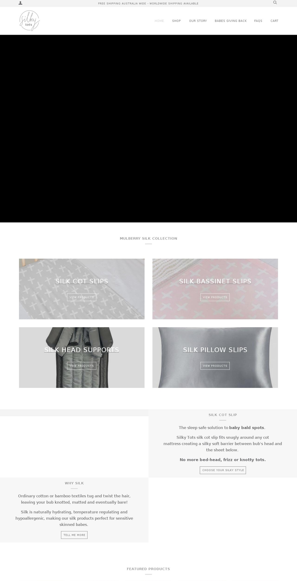 silkytots.com — Shopify storefront screenshot