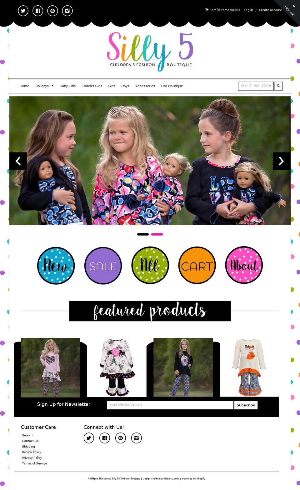 silly5childrensboutique.com shopify website screenshot