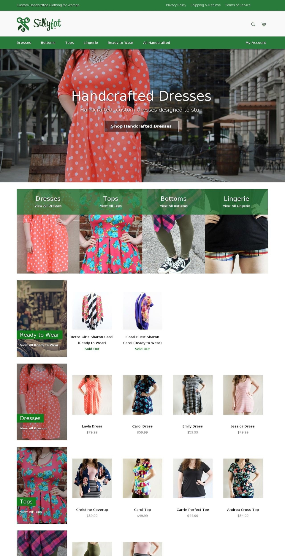 sillyfat.com — Shopify storefront screenshot