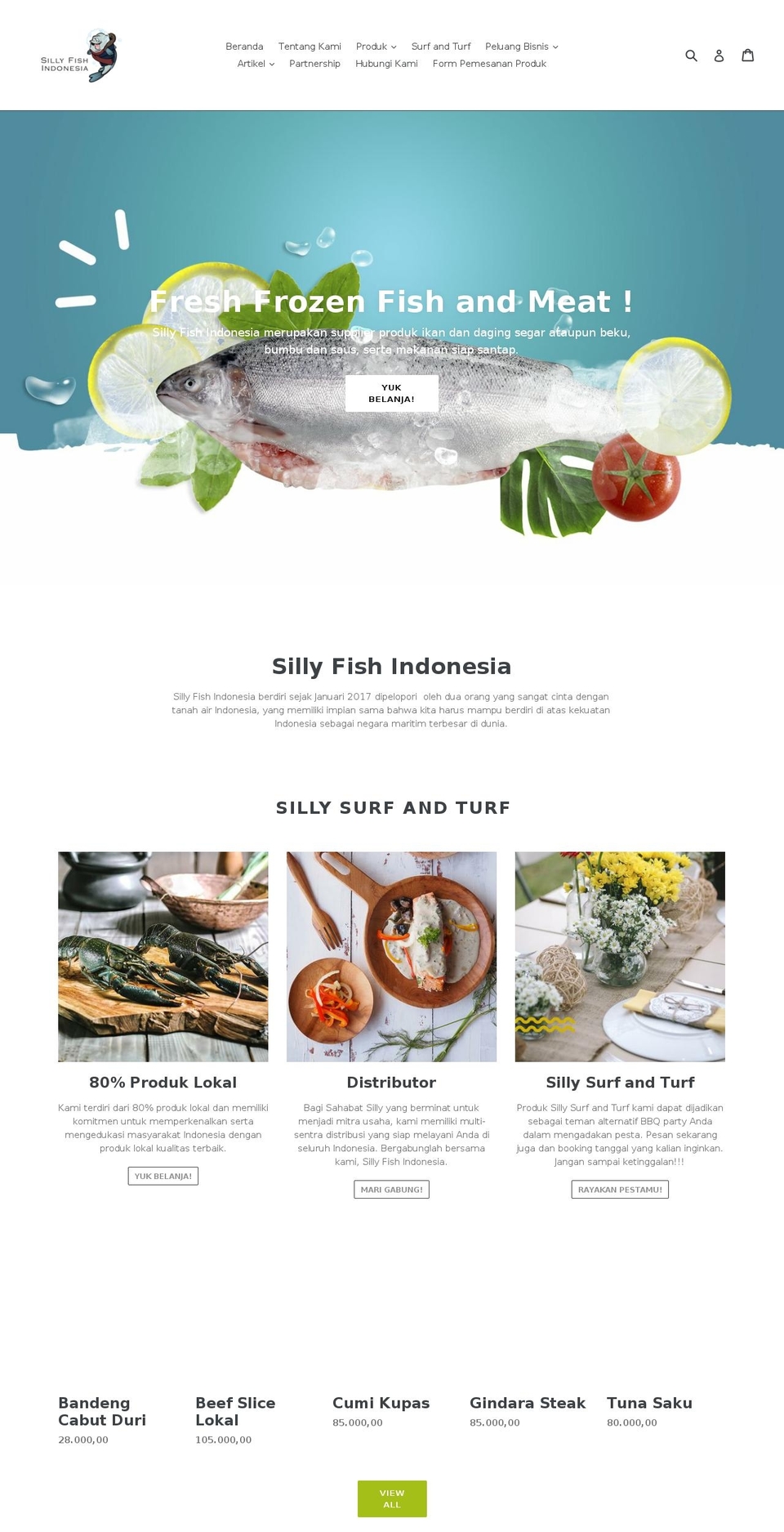 sillyfishindonesia.com — Shopify storefront screenshot