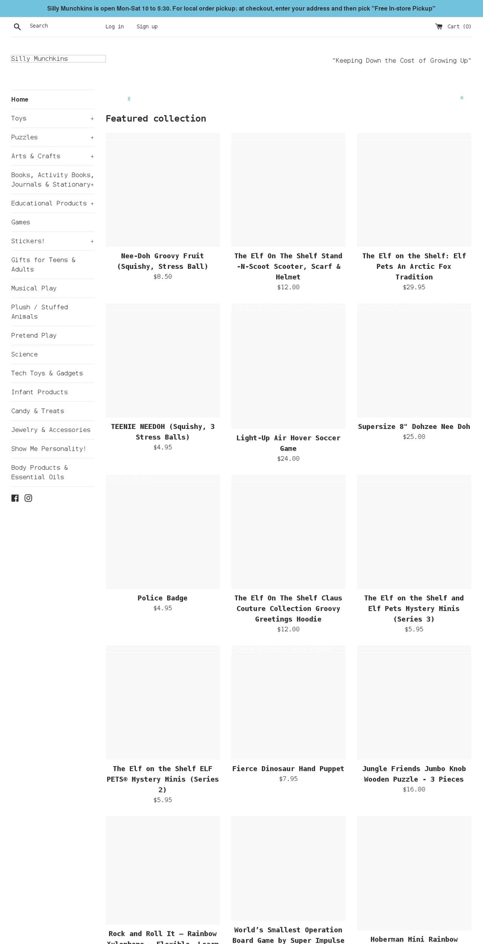 sillymunchkins.com shopify website screenshot
