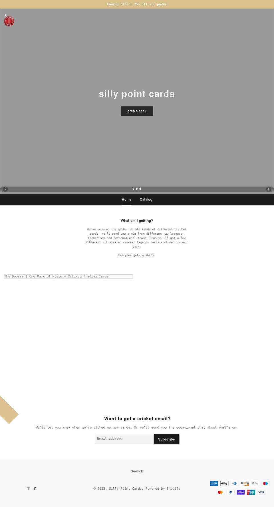 sillypointcards.com shopify website screenshot