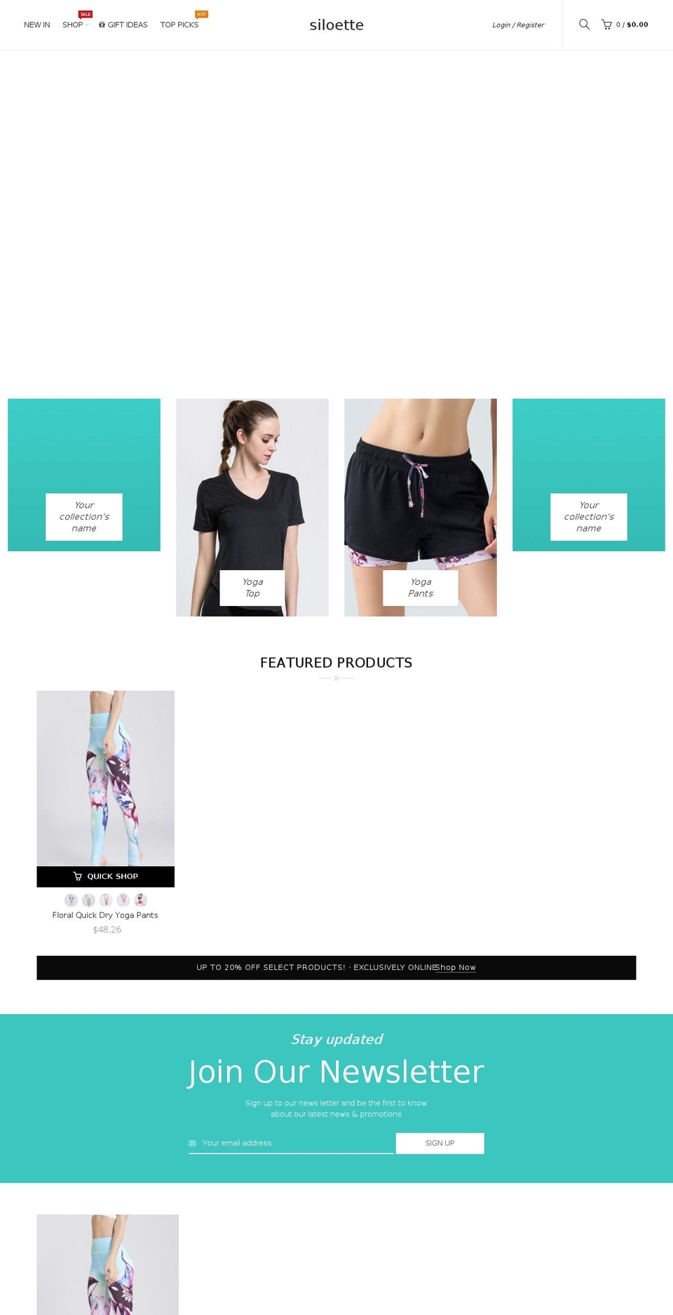 yoga-store-theme-v1-1 Shopify theme site example siloette.com