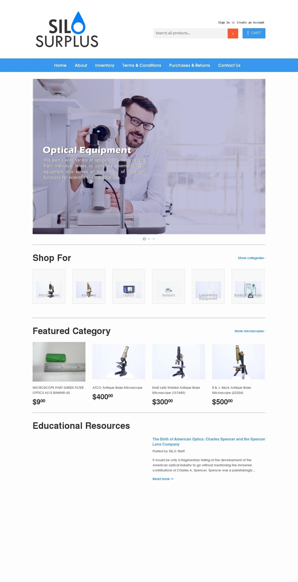 silosurplus.com shopify website screenshot