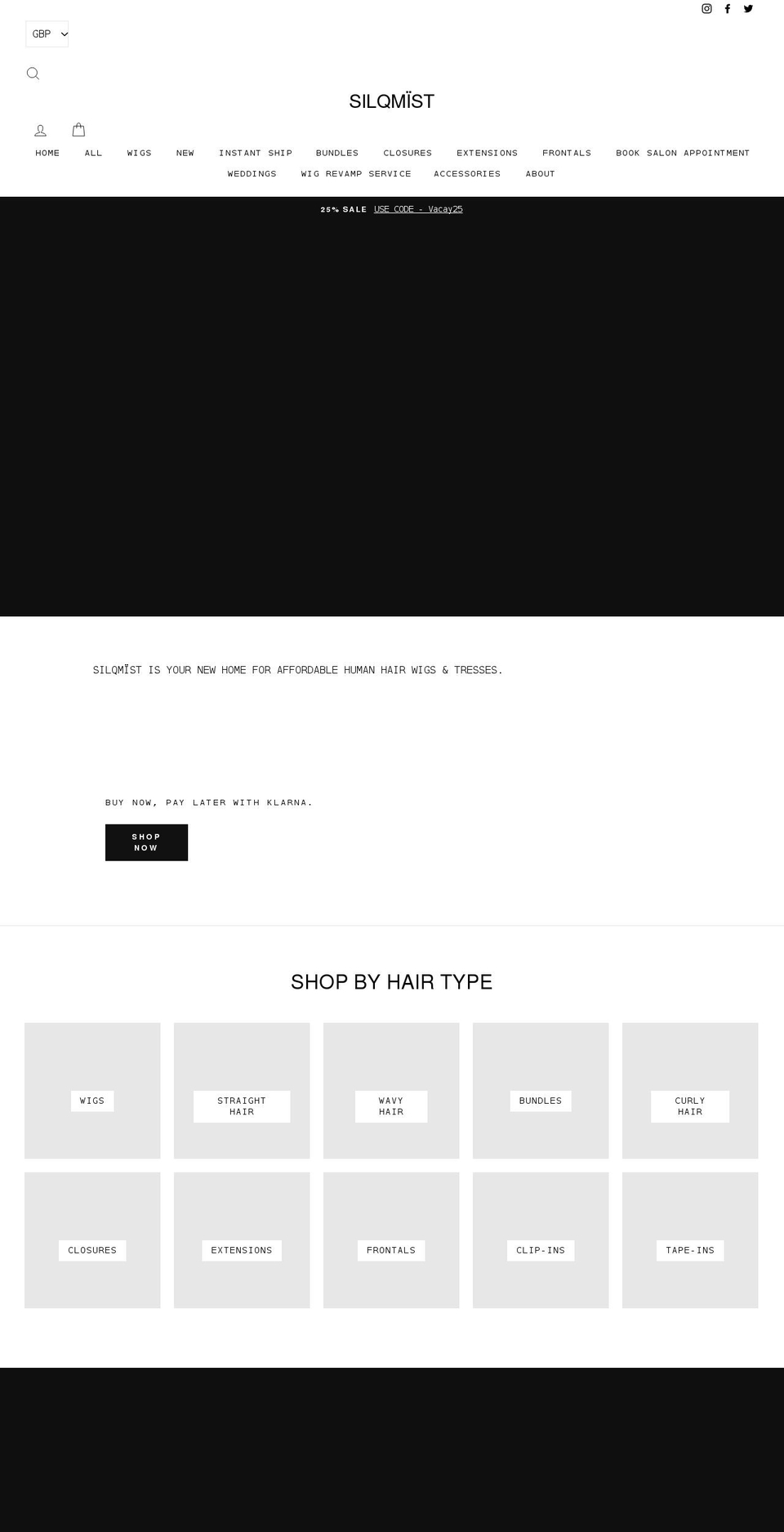 silqmist.com shopify website screenshot