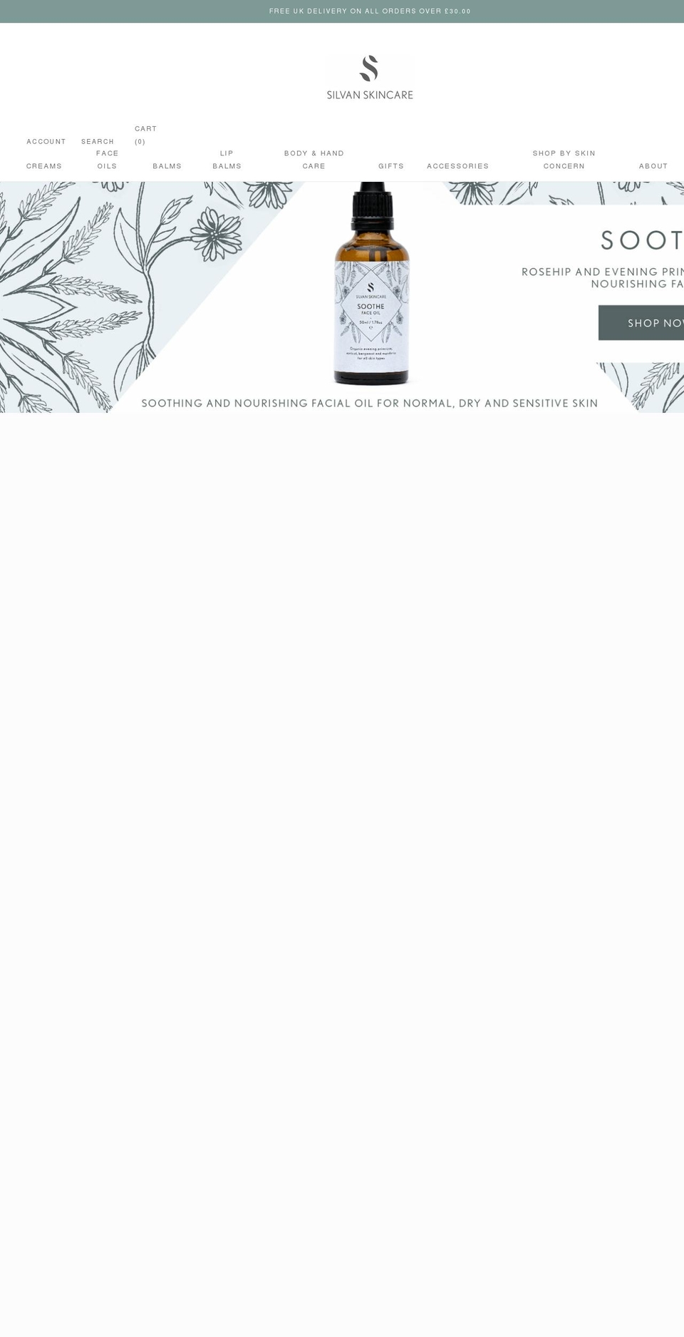 silvanskincare.com shopify website screenshot