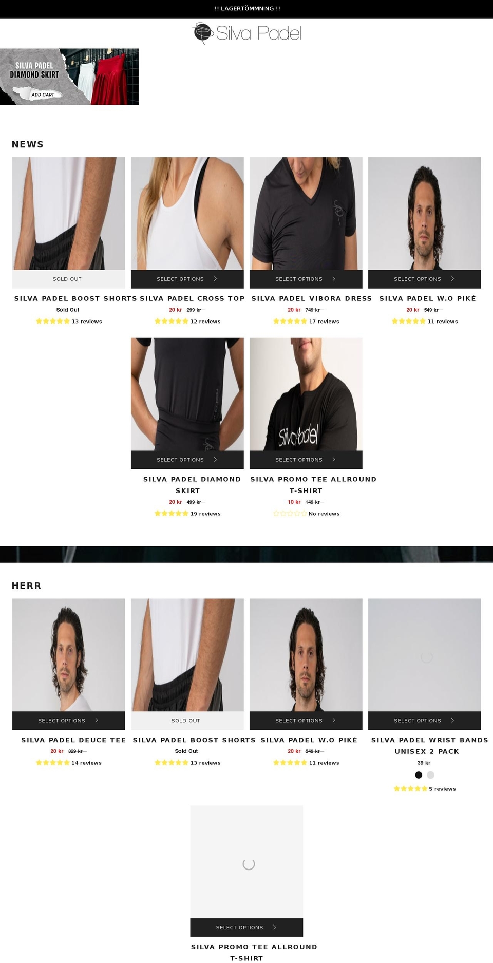 silvapadel.com shopify website screenshot