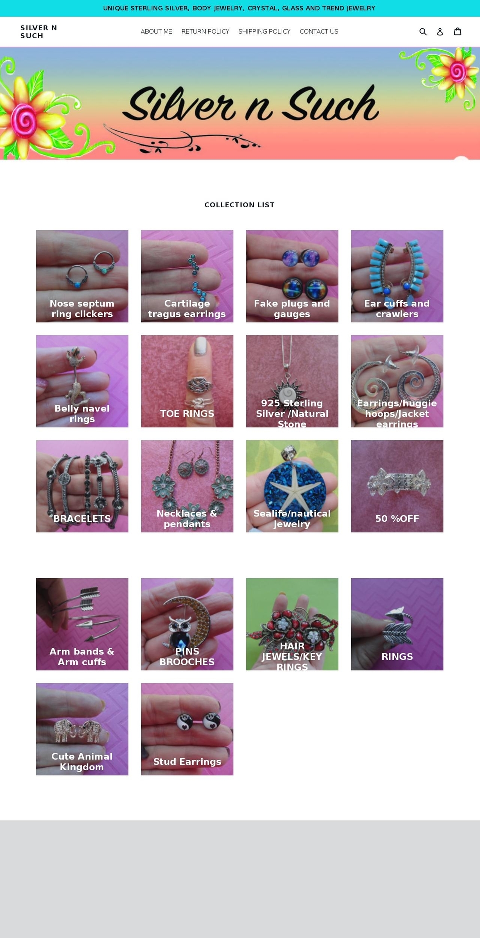 silver-n-such.com shopify website screenshot