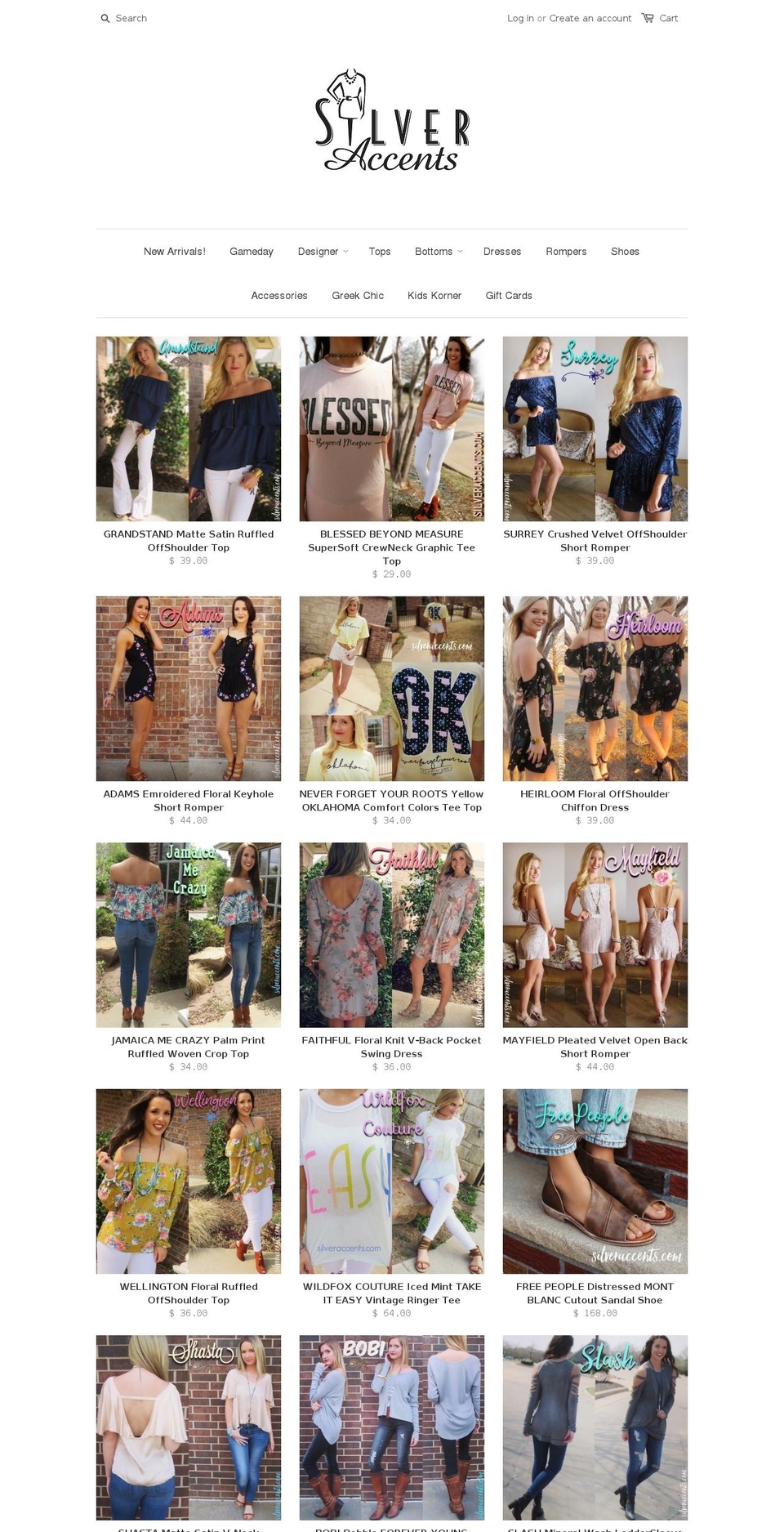 silveraccents.com shopify website screenshot