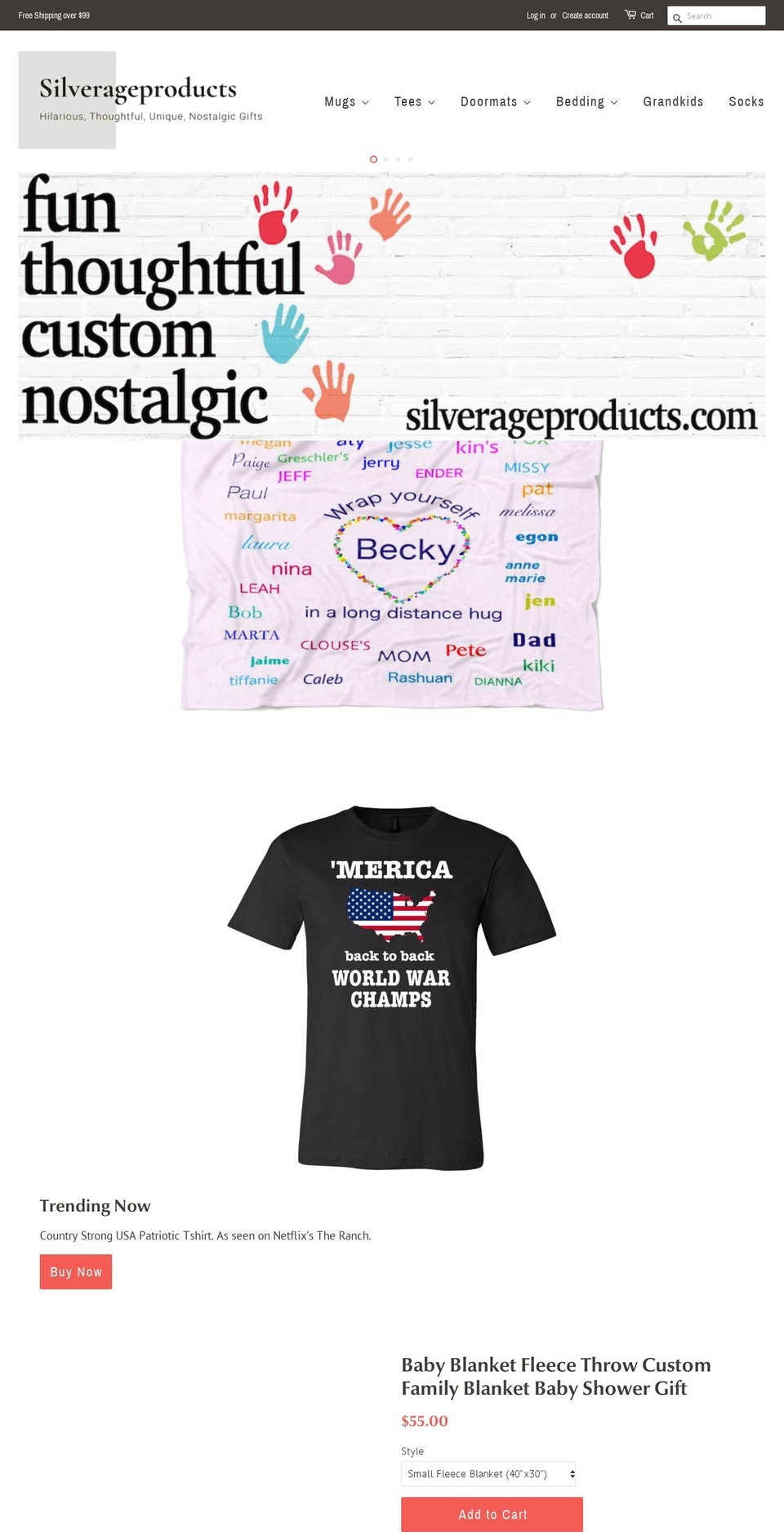 silverageproducts.com — Shopify storefront screenshot