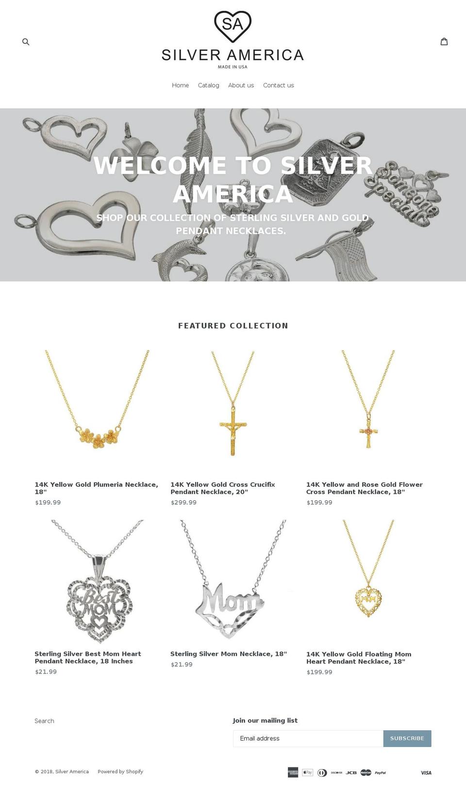 silveramerica.us shopify website screenshot