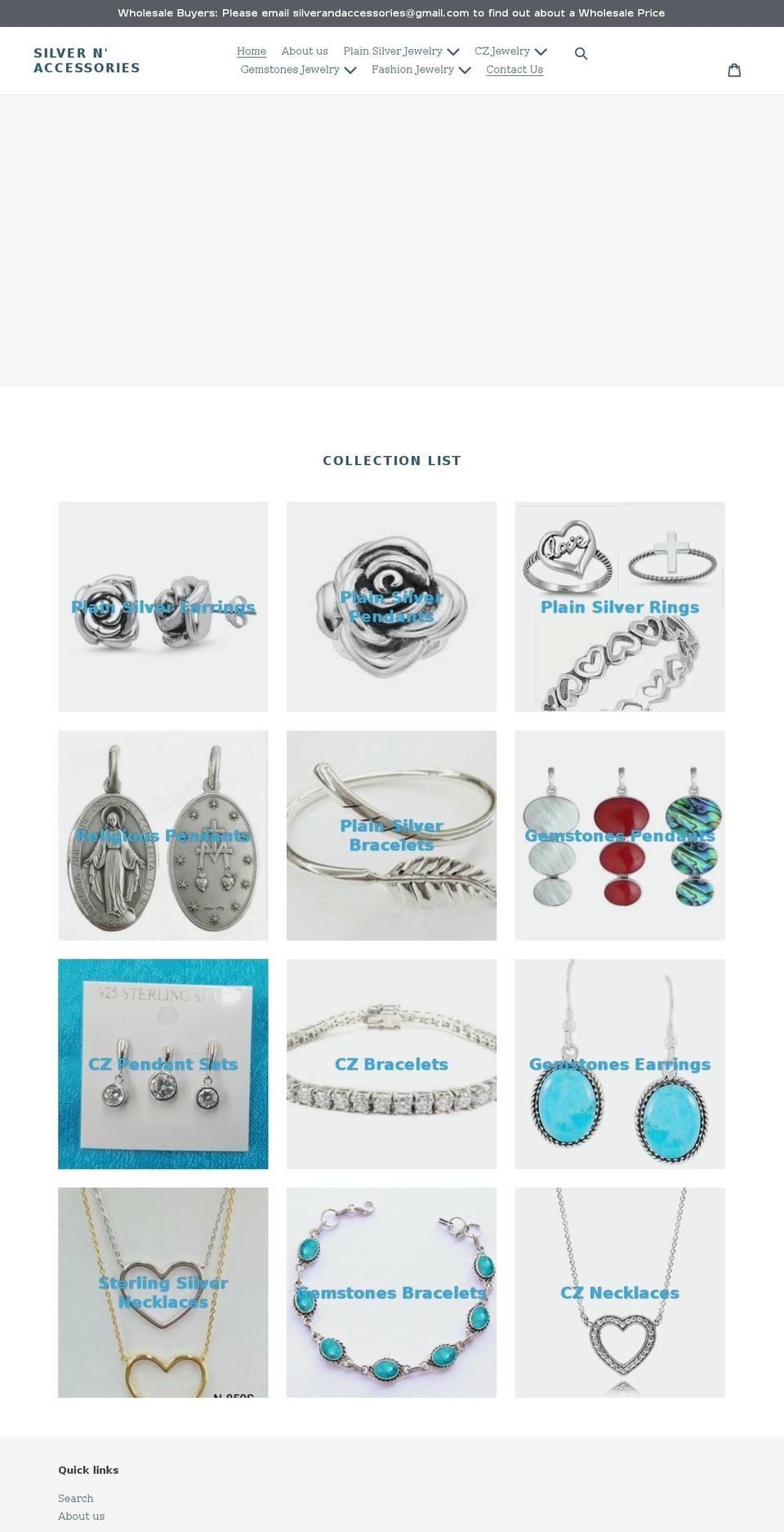 silverandaccessories.com shopify website screenshot