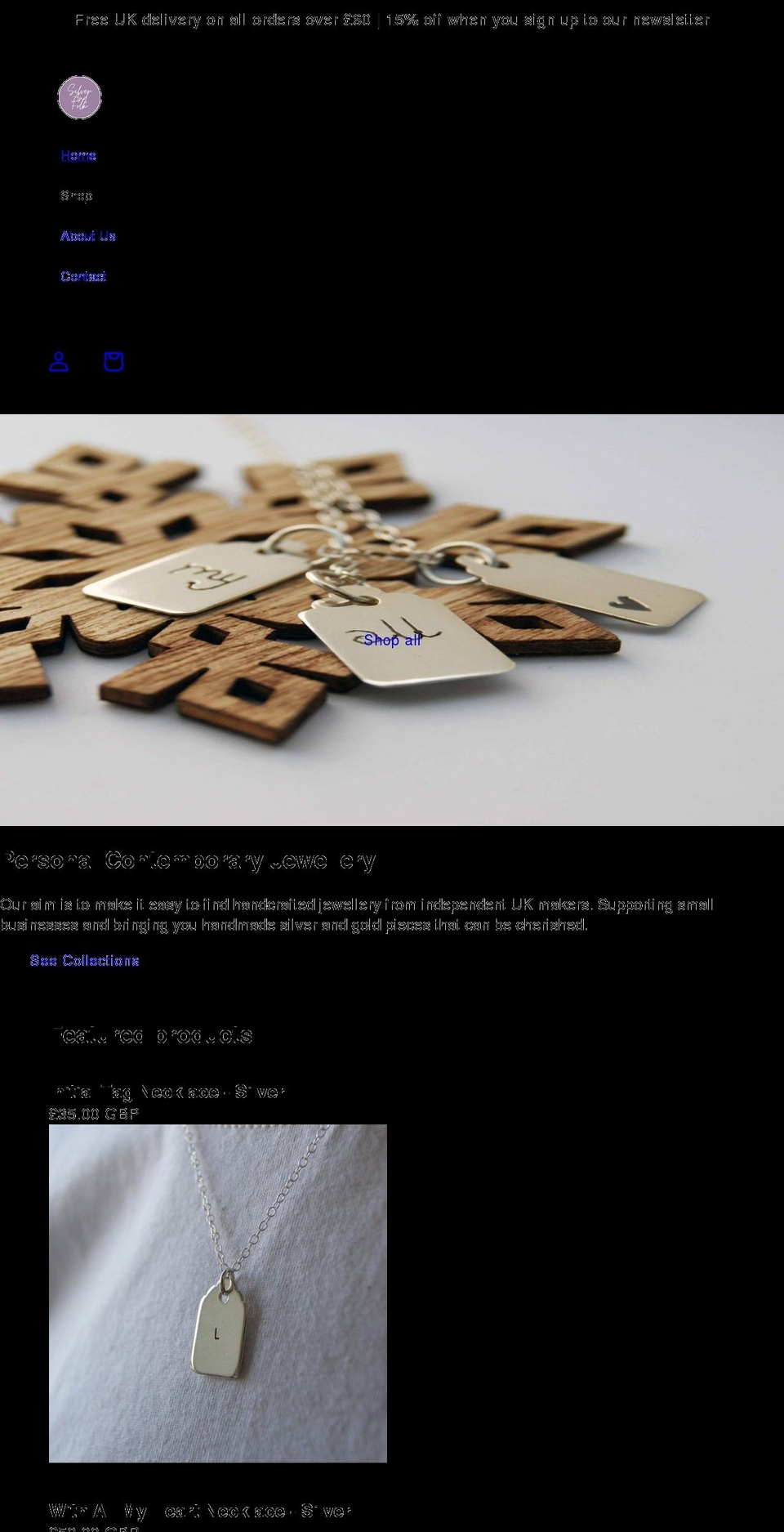 silverandfolk.com shopify website screenshot