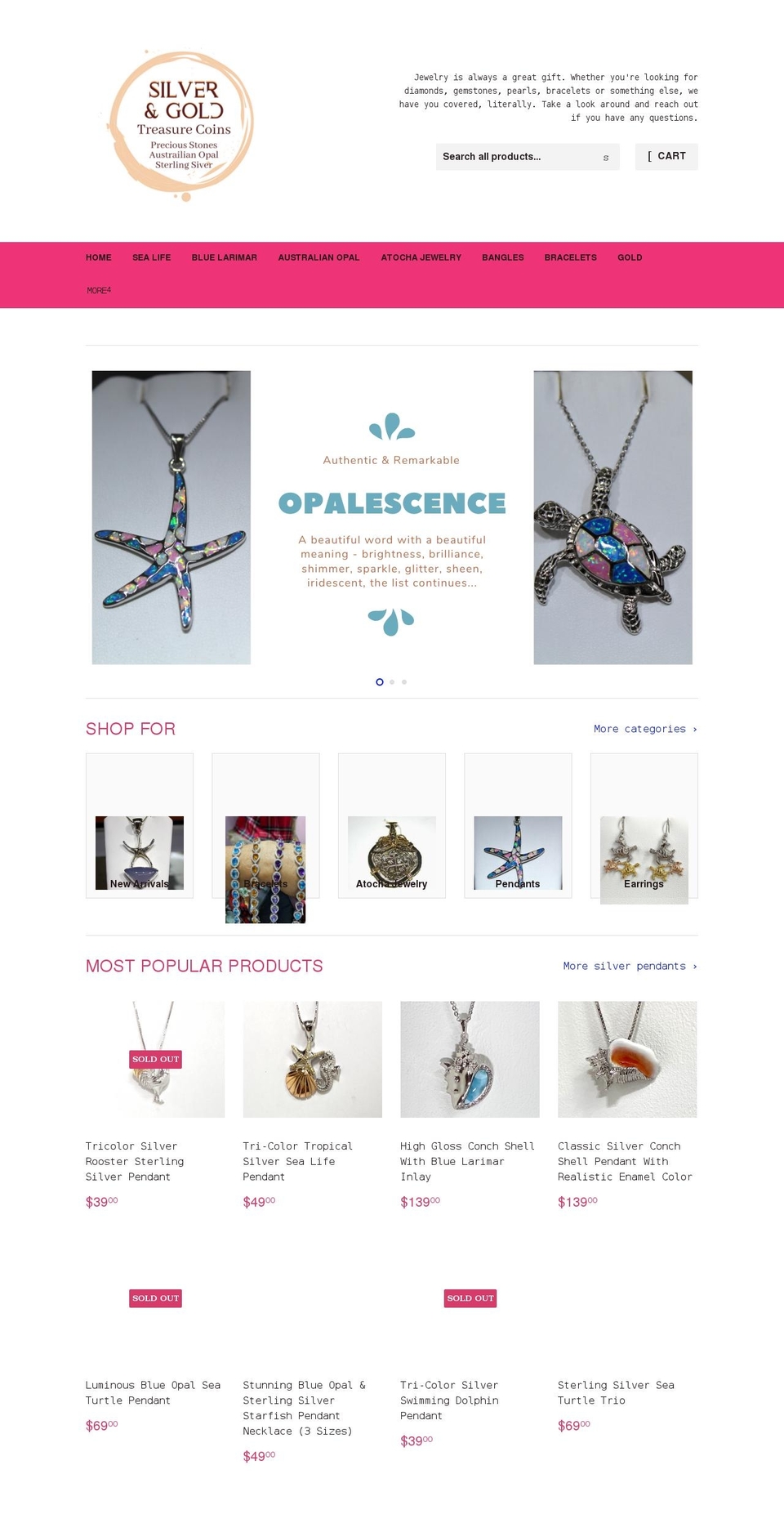 silverandgoldkeywest.com shopify website screenshot