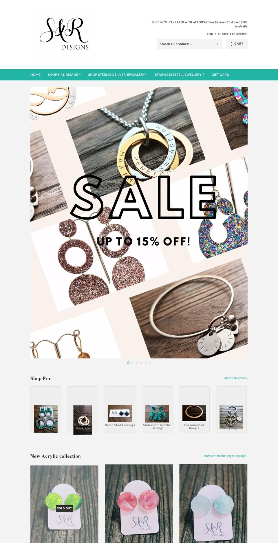 silverandresindesigns.com shopify website screenshot