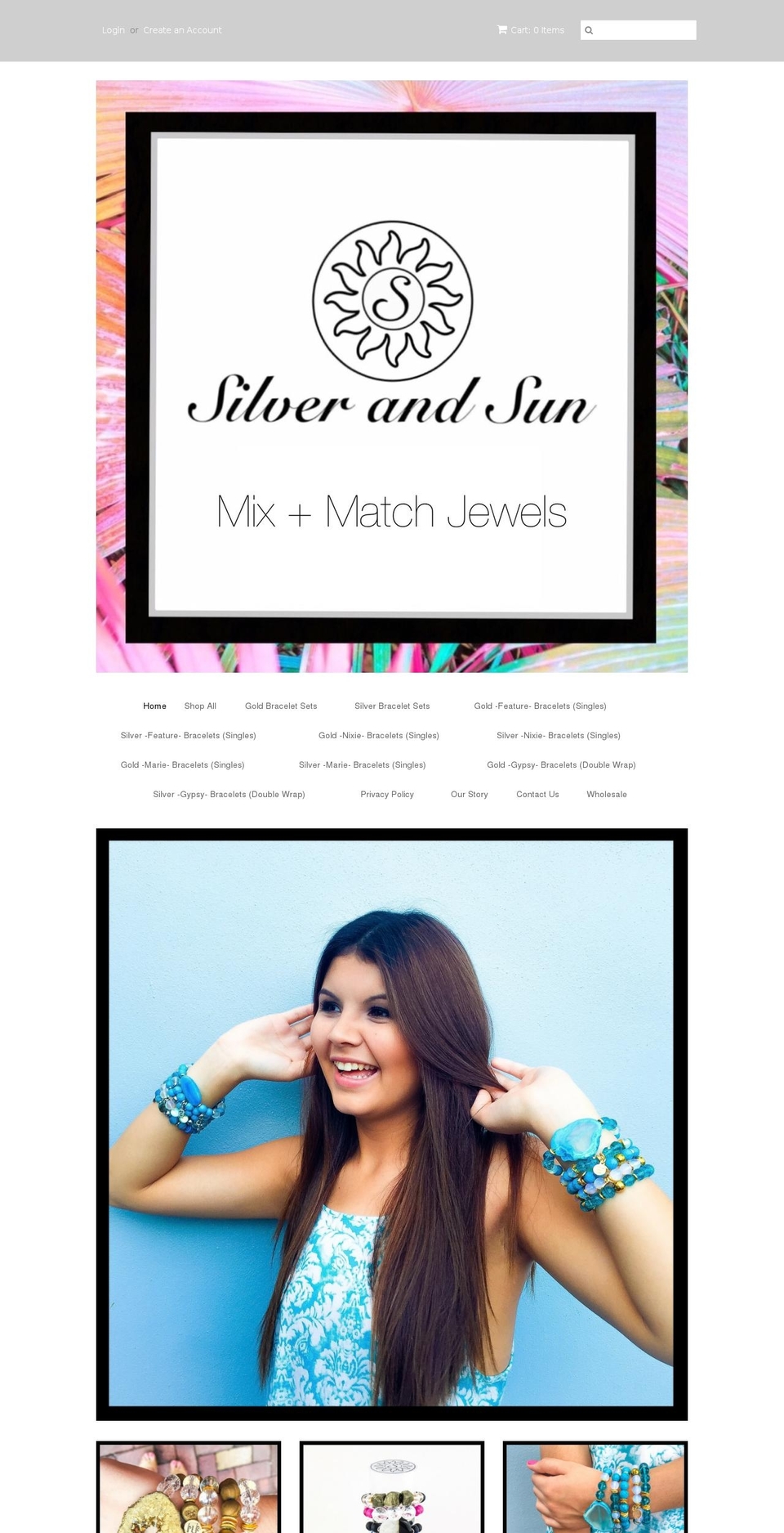 silverandsun.com shopify website screenshot