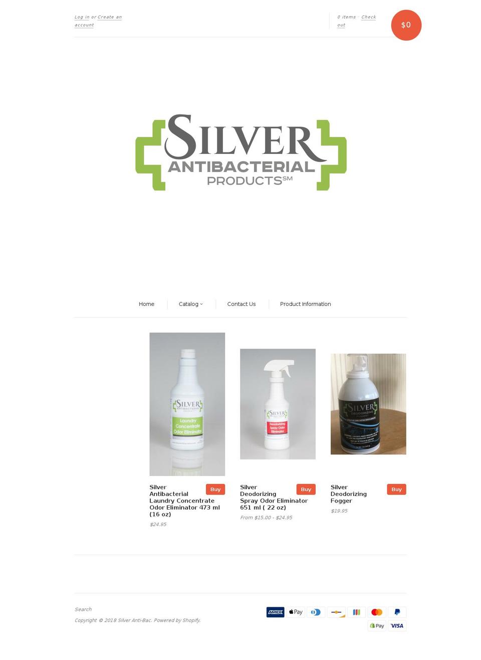 silverantibacteria.com — Shopify storefront screenshot