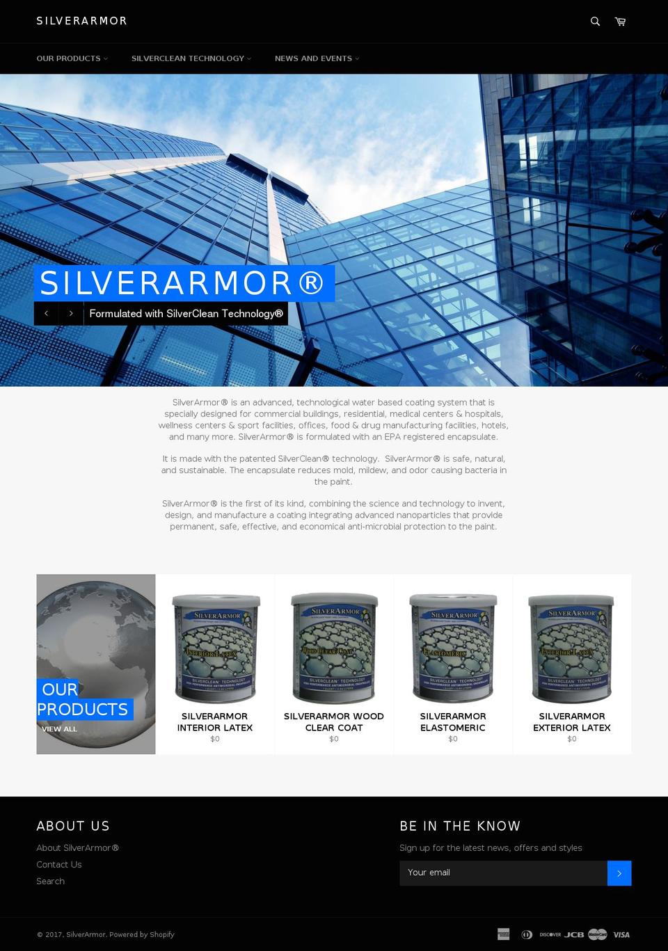 silverarmorpaint.com shopify website screenshot