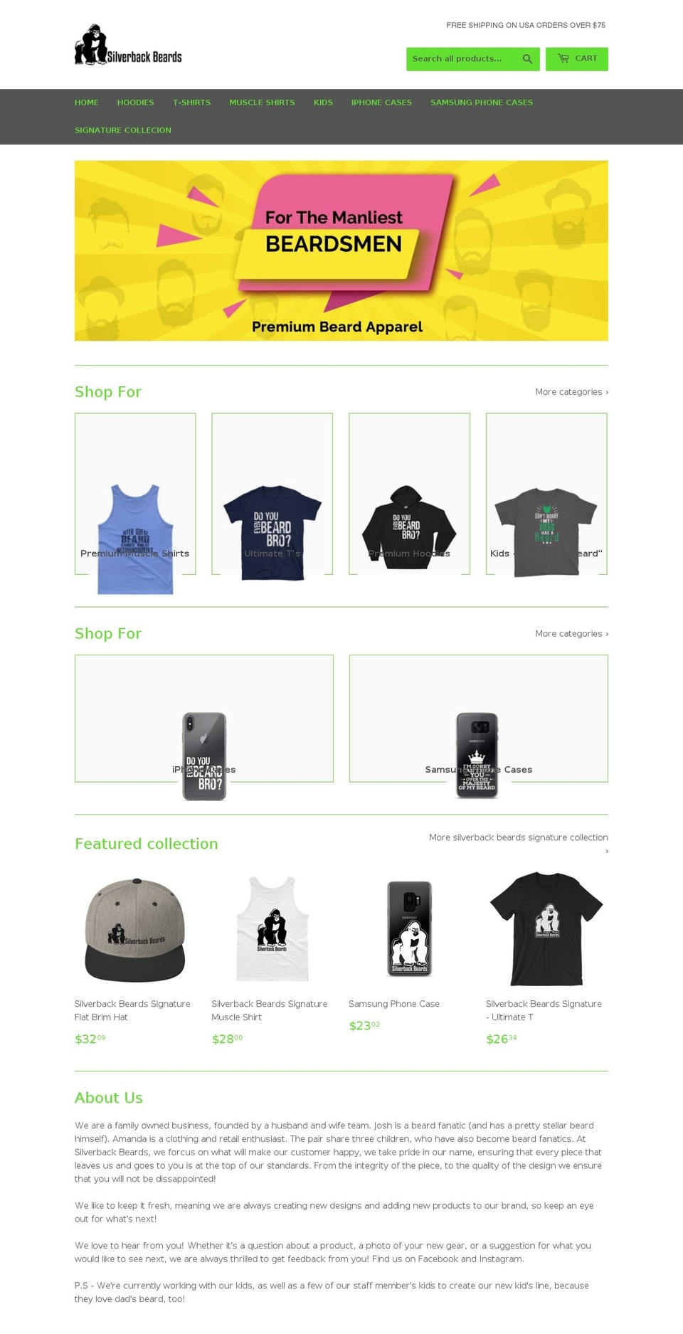 silverbackbeards.com — Shopify storefront screenshot